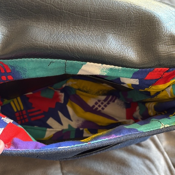 Vintage Denim and Leather Purse - Picture 4 of 5